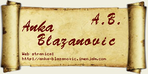 Anka Blažanović vizit kartica